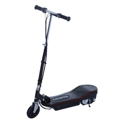 HOMCOM Patinete Eléctrico Plegable para Niños y Adolescentes de +7 Años Scooter con Luz LED Manillar Ajustable en Altura y Asiento Opcional Carga 50 kg 76x38x80-96 cm Negro
