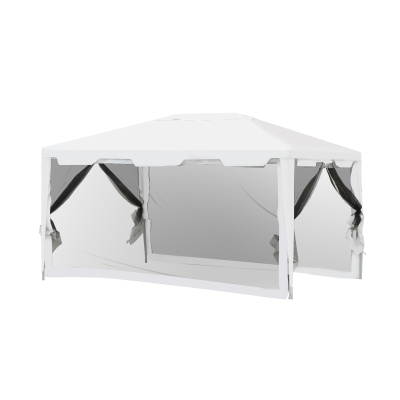 Outsunny 3 x 4m Party Tent Outdoor Gazebo Garden Canopy Party Wedding Shelter w/ Mesh Mosquito Netting (3 x 4m)