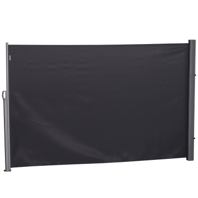 Outsunny Retractable Sun Side Awning Screen Fence Patio Garden Wall Balcony Screening Panel Outdoor Blind Privacy Divider (3x1.6M, Grey)