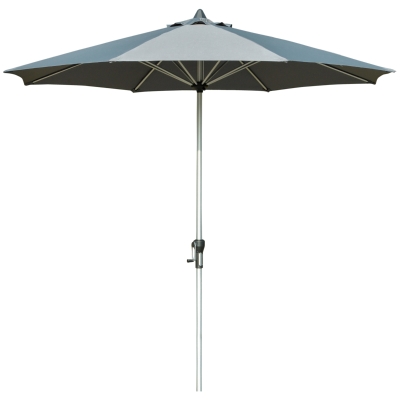 Outsunny Sonnenschirm mit Kippfunktion und Kurbel, 8 Rippen, 2,7 m Durchmesser, dunkelgrau