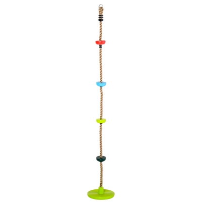 HOMCOM Kid Climbing Rope Disc Swings Seat Set w/ Platforms Outdoor Toys Playset