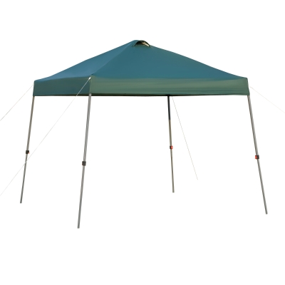 OUTSUNNY 3 x 3m Outdoor Pop-Up Party Tent Canopy with Top Vent, 3-Level Adjustable Height and Roller Bag, Dark Green