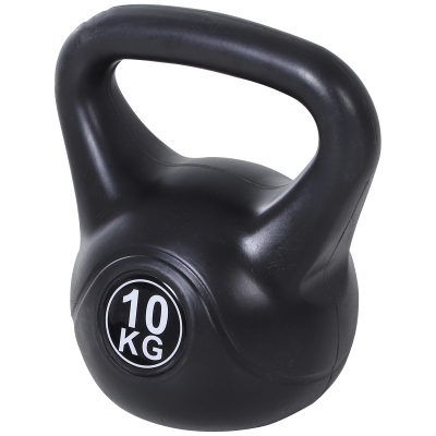 HOMCOM 10kg Fitness Kettlebell Weight PVC Frame With Sand Weightlifting Tools Smooth Grip Noise Reduction