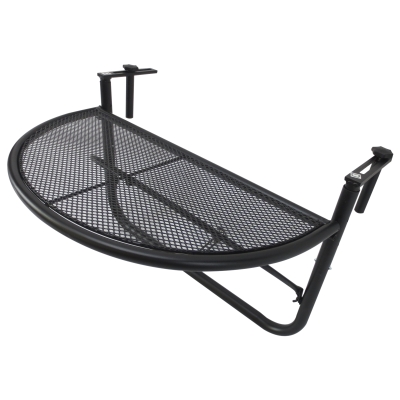 OUTSUNNY Semi-Circular Attachable Balcony Hanging Coffee Table Adjustable Side Metal Table