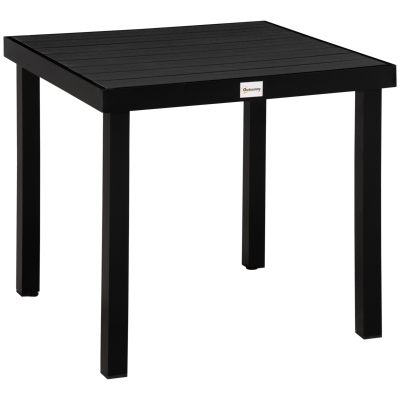 Outsunny Gartentisch für 4 Personen Aluminium 80 cm x 80 cm x 74 cm Schwarz
