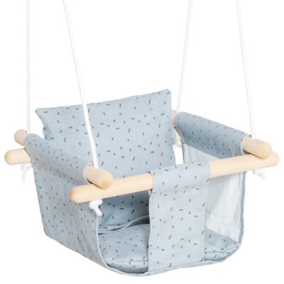 Outsunny Kinderschaukel mit Sicherheitsgurt, Holzrahmen, Grau, 40 x 40 x 180