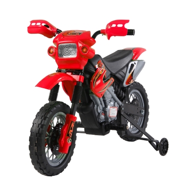 HOMCOM 6V Children's PP Electric Ride-On Motorbike with Effects Red