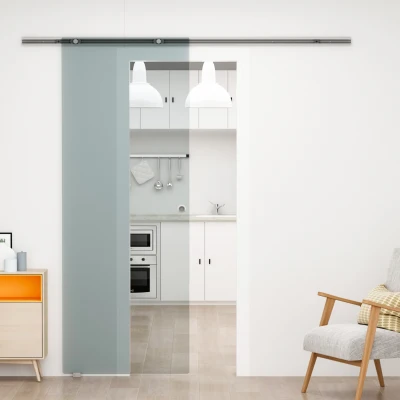HOMCOM Porta scorrevole 77.5cm x 0.8cm x 205cm Smerigliato