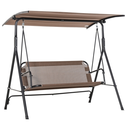 Outsunny 2-Sitzer Schaukelstuhl mit Sonnendach 172 cm x 110 cm x 155 cm