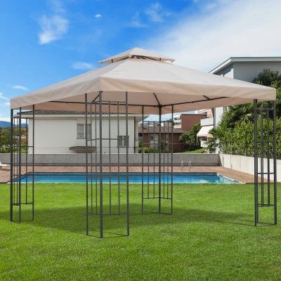Outsunny Techo Reemplazo para Carpa 3x3 m Pabellón de Poliéster para Jardín Terraza Aire Libre Exterior - Color Crema