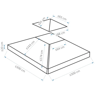 Outsunny Techo Reemplazo para Carpa 3x3 m Pabellón de Poliéster para Jardín Terraza Aire Libre Exterior - Color Crema