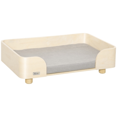 Pawhut Hundebett inklusive Kissen Kiefernholz 75,5 cm x 45,7 cm x 21 cm