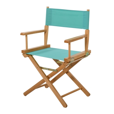 HOMCOM Wooden Director's Folding Chair, Oxford Fabric, Beech,54L-Green/Natural Wood Colour