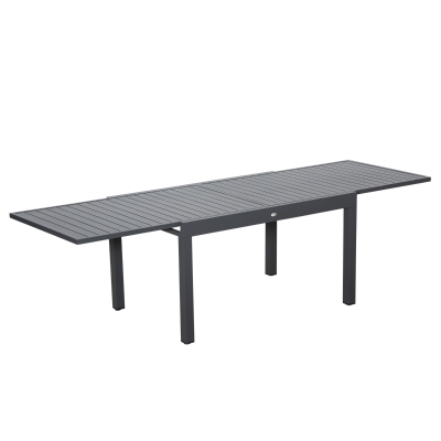 Outsunny Extendable Garden Table, 10 Seater Outdoor Dining Table with Aluminium Frame for Lawn, Balcony and Backyard, Grey