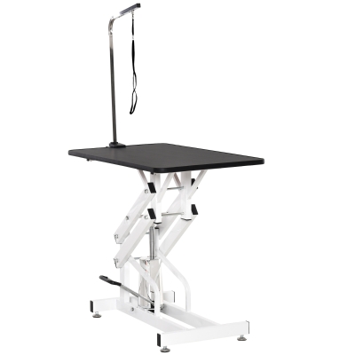 PawHut Hydraulische trimtafel tafel voor het trimmen incl. trimarm hondenverzorging, lichaamsverzorging