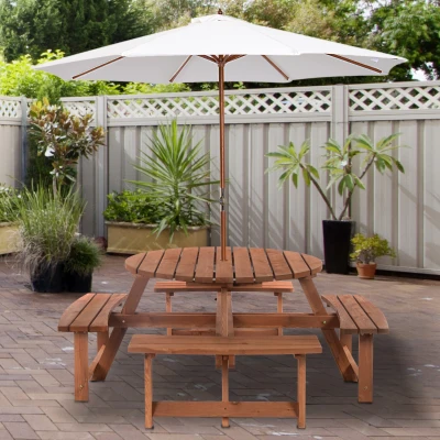 Outsunny 8-Seater Picnic Set Fir Wood