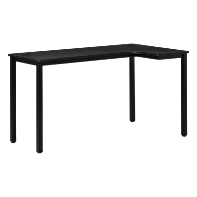 HOMCOM L-Shaped Corner Desk Wood Large PC Gaming Desk 145 x 81 x 76cm Black