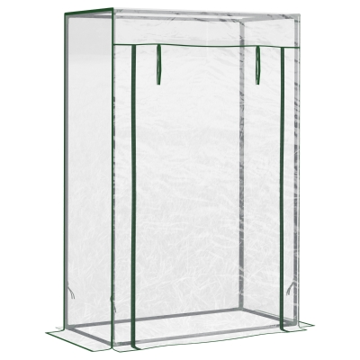 Outsunny 100 x 50 x 150cm Greenhouse Steel Frame PVC Cover with Roll-up Door Outdoor for Backyard, Balcony, Garden, Green