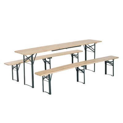 Outsunny Steel Frame Portable Folding Picnic Table Bench Set Dark Green