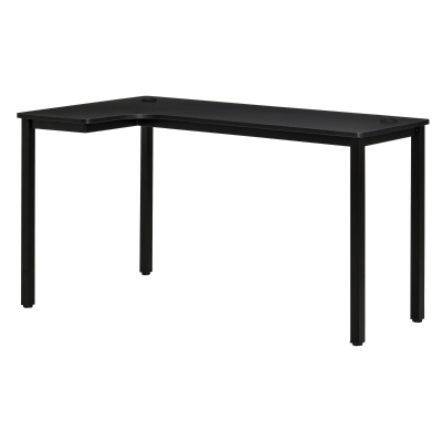 HOMCOM L-Shaped Corner Desk Wood Large PC Gaming Desk 145 x 81 x 76cm Black