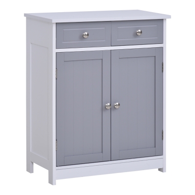 kleankin MDF 2-Drawer Bathroom Cabinet Freestanding Cabinet Grey