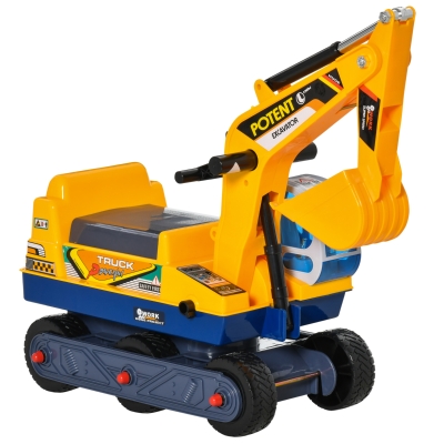 Porteur enfant tractopelle pelleteuse articulée casque inclus jaune