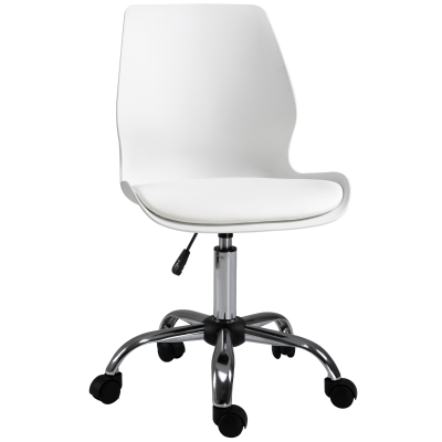 Chaise de bureau design contemporain piètement chromé revêtement PU