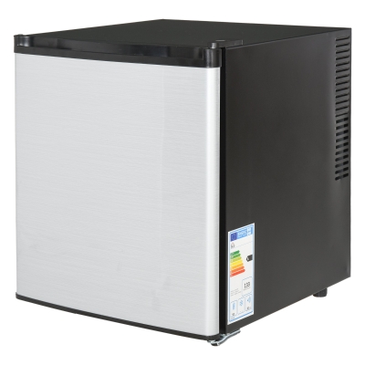 HOMCOM 5-20°C 50L Mini Square Fridge, Black & Silver Tone