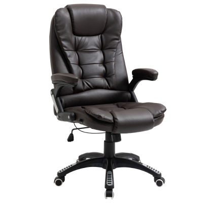 Vinsetto Sedia da Ufficio Ergonomica Reclinabile, Altezza Regolabile - Marrone