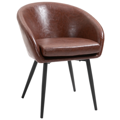 Chaise de salon chaise de visiteur style néo-rétro marron