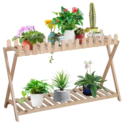 Outsunny Pflanzenständer 108 cm x 37 cm x 65 cm Massivholz Wetterbeständig