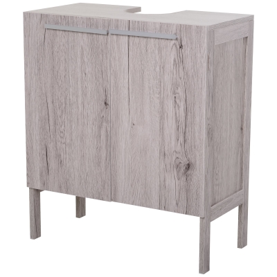 Meuble salle de bain - meuble sous-vasque MDF imitation bois gris