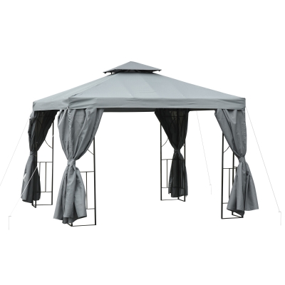 Outsunny Gartenpavillon 295 cm x 295 cm x 270 cm