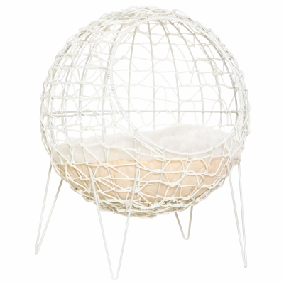 PawHut Rattan Katzenkorb 45 cm x 45 cm x 57 cm
