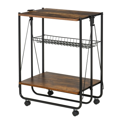 Desserte Vintage style industriel 3 étagères pliables