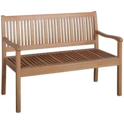 Outsunny Gartenbank 2-Sitzer Sitzbank aus Holz Parkbank bis 180 kg Bank Terrassenbank mit Rückenlehnen Gartenmöbel Pappelholz Gelb 126,8 x 62 x 91,3 cm