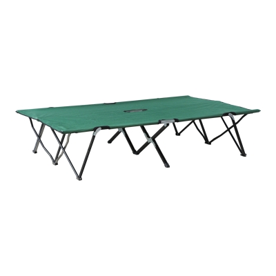 Outsunny Foldable Cot Bed 193Lx125Wx40H cm-Black/Green