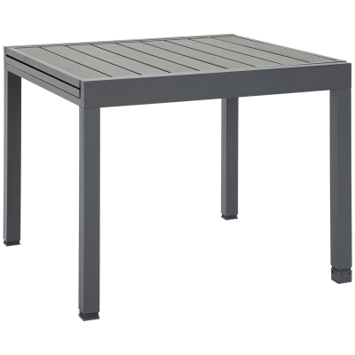 Outsunny Mesa de Jardín Extensible de Aluminio Mesa Rectangular de Exterior para 4-6 Personas Carga Max. 70 kg para Patio Terraza Exterior 180x90x73 cm Gris