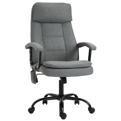 Vinsetto Faux Linen 2-Point Massage Office Chair Grey