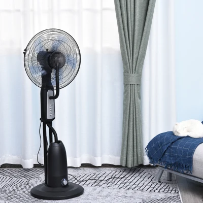 Statiefventilator met 2,8 liter waterverstuiver ventilator hoogte 120 cm metaal