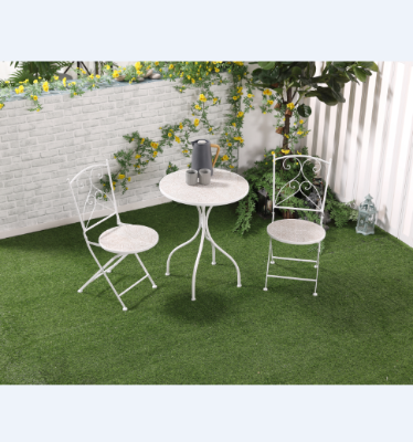 Outsunny Set de Gradina 3 Piese, din Metal si Ceramica, Alb