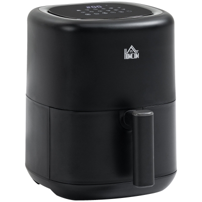 HOMCOM hetelucht friteuse 3 L 1300W met 12 menu's Zwart 29,5 x 23,8 x 30,3 cm