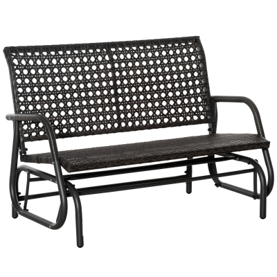 Outsunny Polyrattan Schaukelbank mit extra breiten Sitz, 70L x 120W x 84H cm, Grau