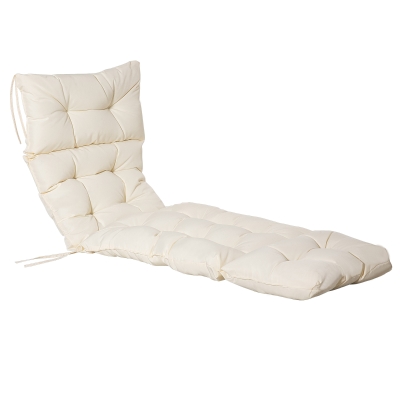 Outsunny Liegepolster für Garten- und Sonnenliegen, Cremeweiß, 183 x 56 x 13 cm