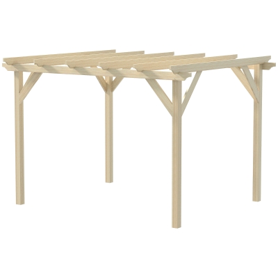 Outsunny 3.6 x 3(m) Wooden Garden Pergola Kit Decorative Outdoor Gazebo Shelter for Climbing Vines, Flowers, Natural