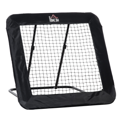 HOMCOM Fußballnetz mit verstellbarem Winkel, Schwarz, 128 x 118 x 108-120 cm