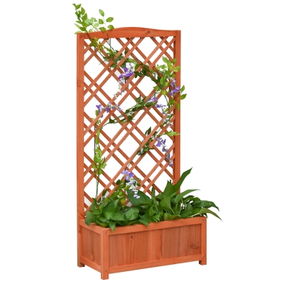 Outsunny Pflanzkasten Holz Gelb 60 x 30 x 122,5 cm
