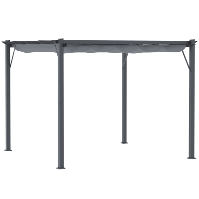Outsunny pergola pawilon zadaszenie z dachem przesuwnym ogród 3x3 m aluminium kolor brązowy