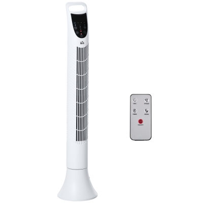 HOMCOM Tower Fan 3 Speed 3 Mode 7.5h Timer 70° Oscillation LED Panel Remote Controller