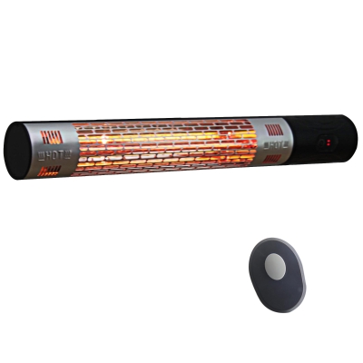 Outsunny Outdoor Wall Mount Electric Halogen Heater, 1500W-Black